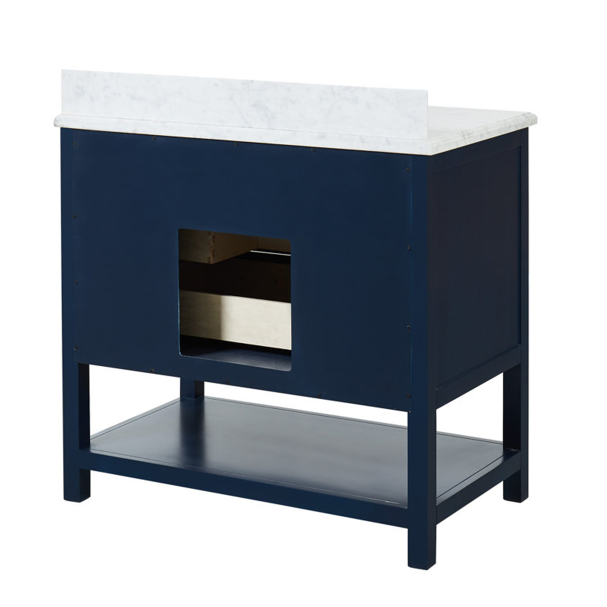 37" Bathroom Vanity in Navy Blue With Sink - Premium Manhattan Family