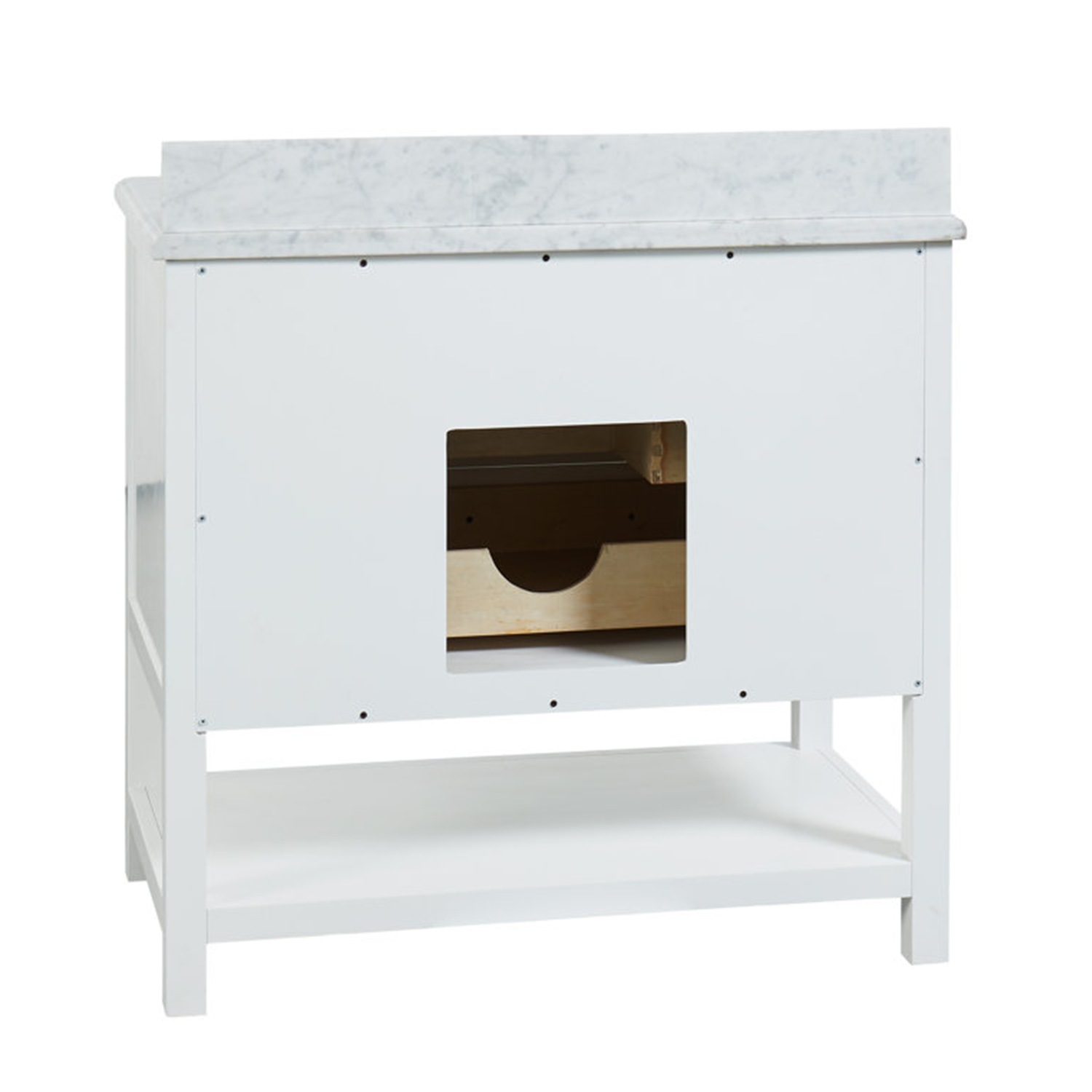 37" Bathroom Vanity in White With Sink - Premium Manhattan Family