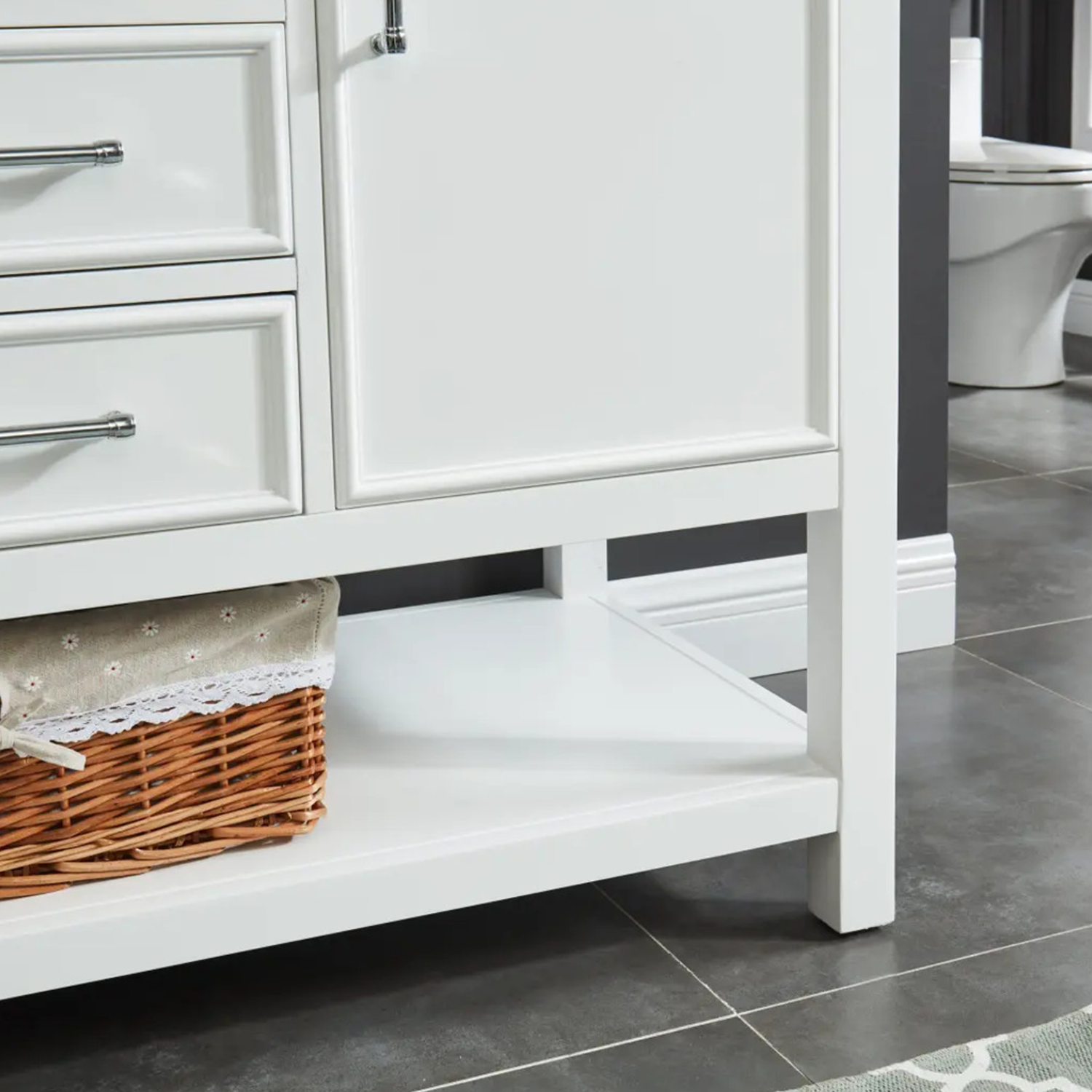 49" Bathroom Vanity in White With Sink - Premium Manhattan Family