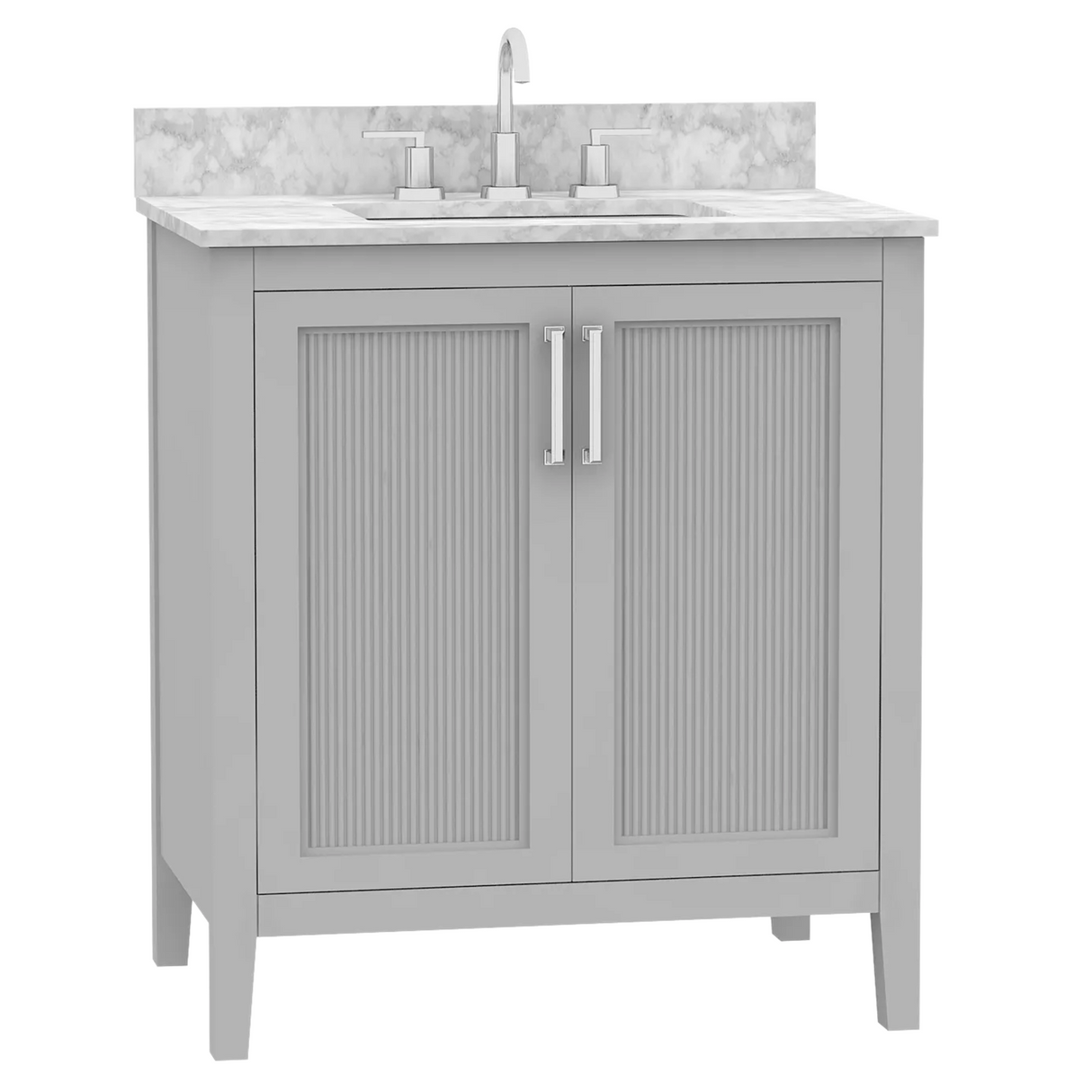 30" Hollister Vanity Combo In Light Gray With Sintered Stone Top