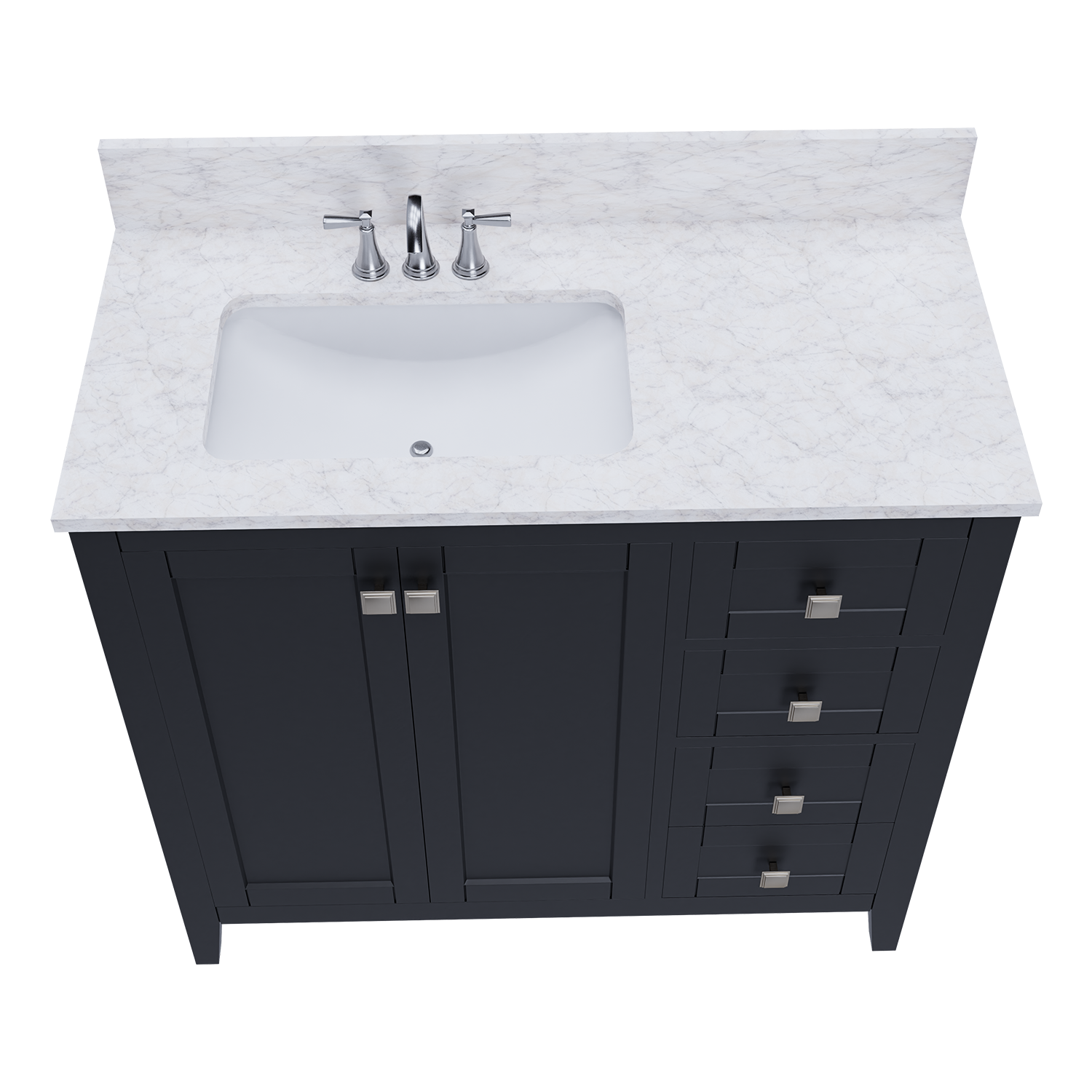 36" Coltrane Espresso Freestanding Solid Wood Bathroom Vanity With Premium Carrara Natural Marble Sink Top with 4 In. Backsplash