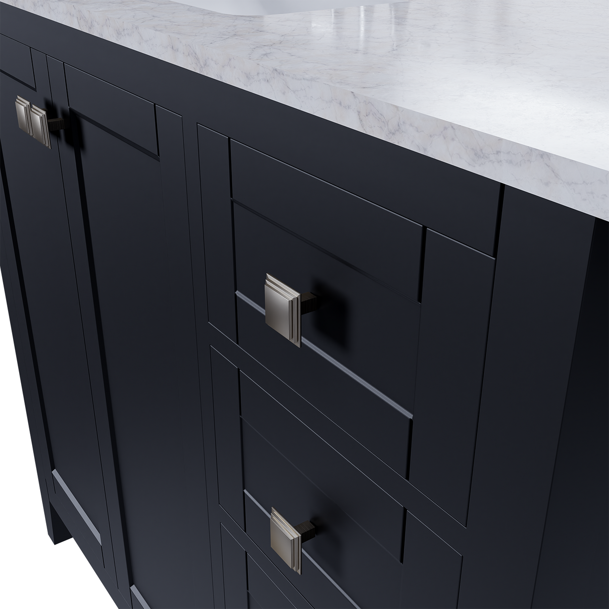 36" Coltrane Espresso Freestanding Solid Wood Bathroom Vanity With Premium Carrara Natural Marble Sink Top with 4 In. Backsplash