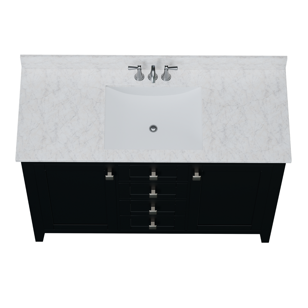 48" Coltrane Espresso Freestanding Solid Wood Bathroom Vanity With Premium Carrara Natural Marble Sink Top with 4 In. Backsplash
