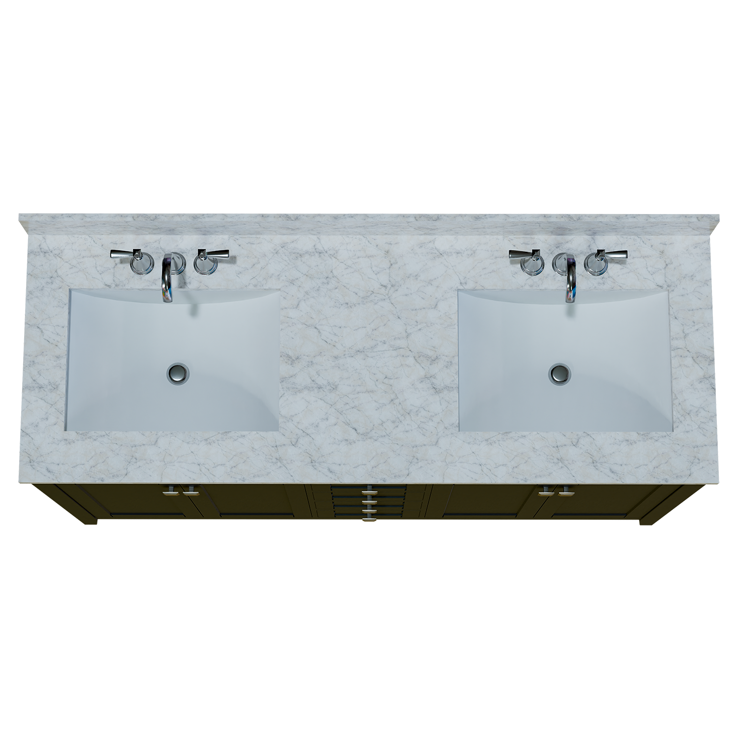 60" Coltrane Espresso Freestanding Solid Wood Bathroom Vanity With Premium Carrara Natural Marble Double Sink Top with 4 In. Backsplash
