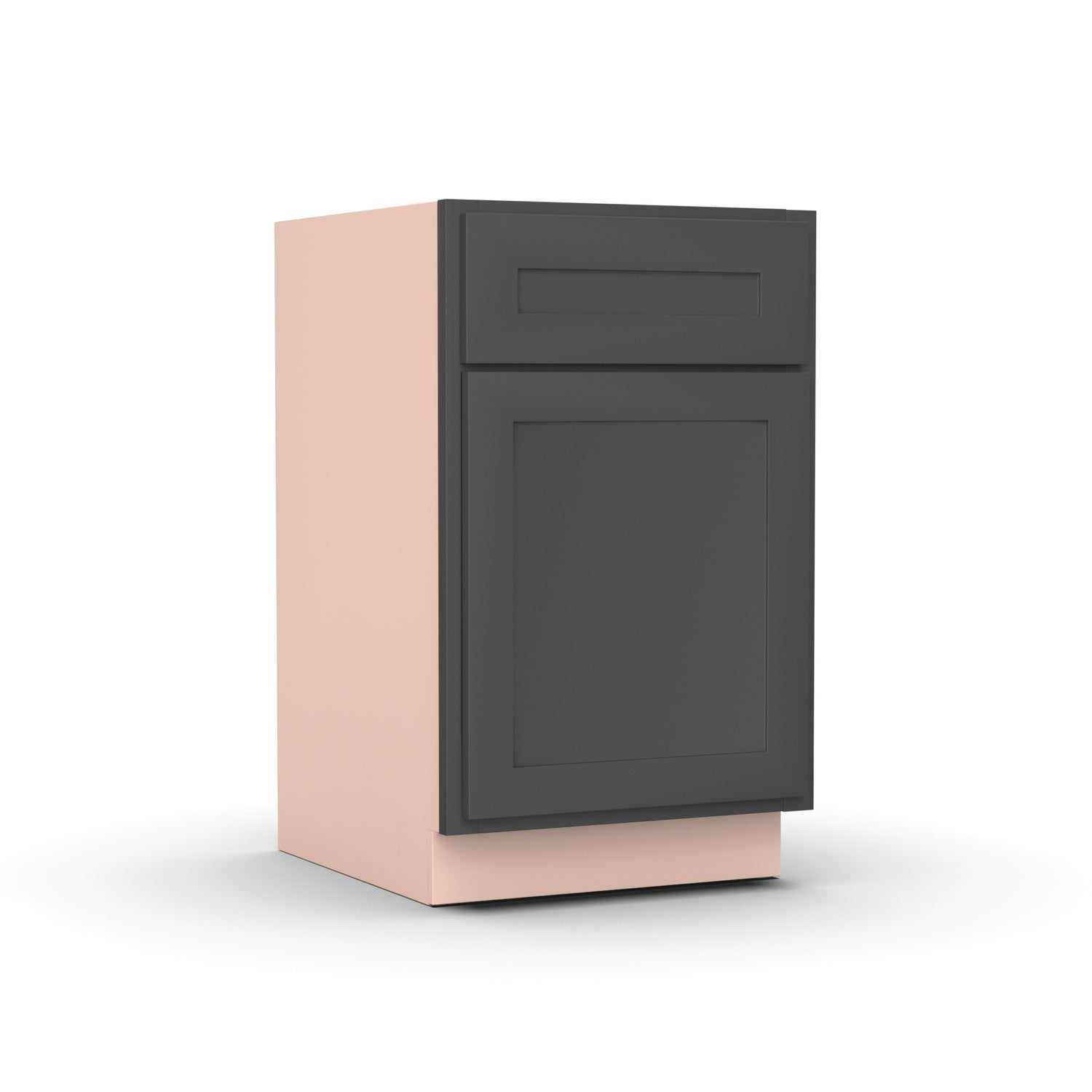 Liberty Shaker Grey - 18 Inch Waste Basket Base Cabinet - 18" Width x 34.5" Height x 24" Depth