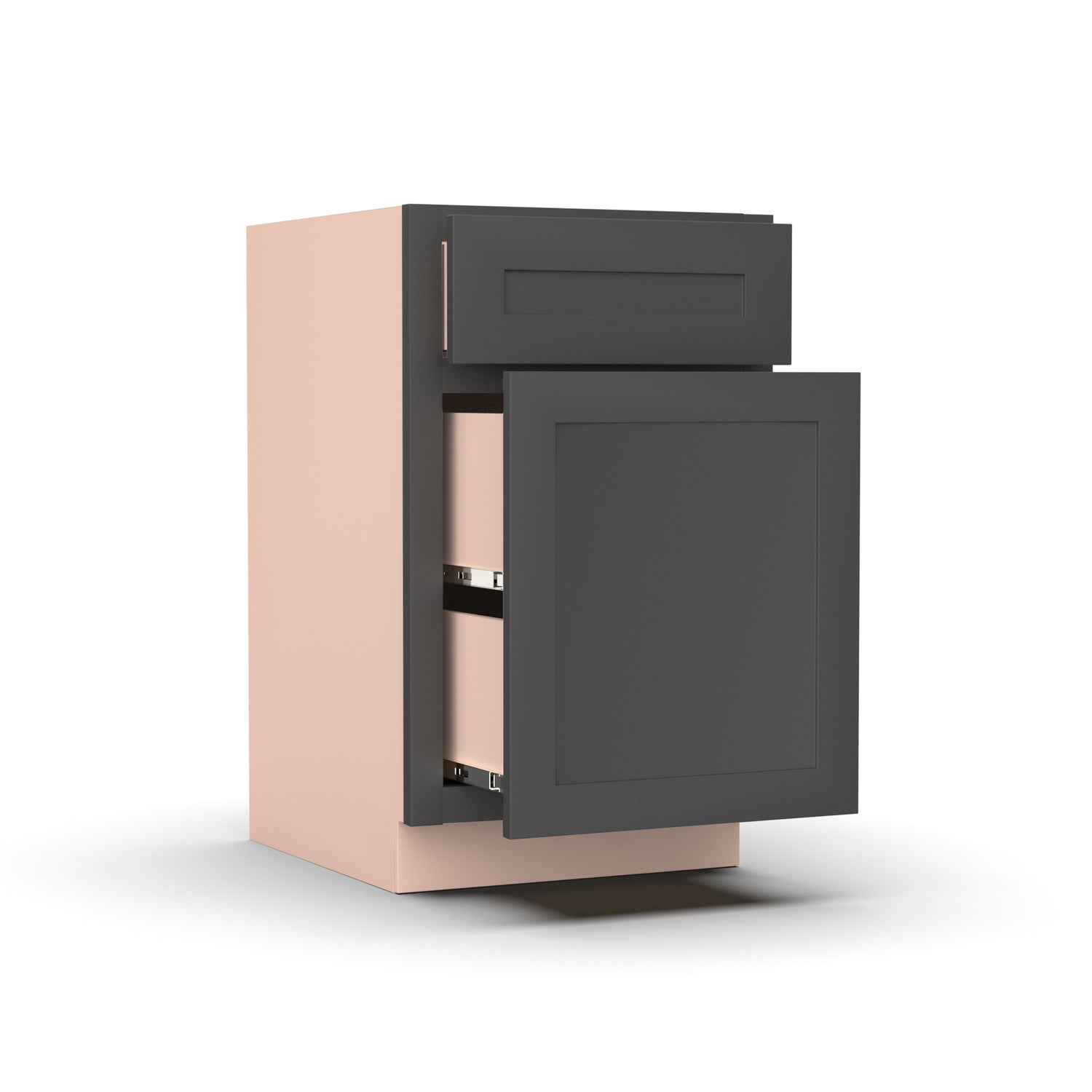 Liberty Shaker Grey - 18 Inch Waste Basket Base Cabinet - 18" Width x 34.5" Height x 24" Depth