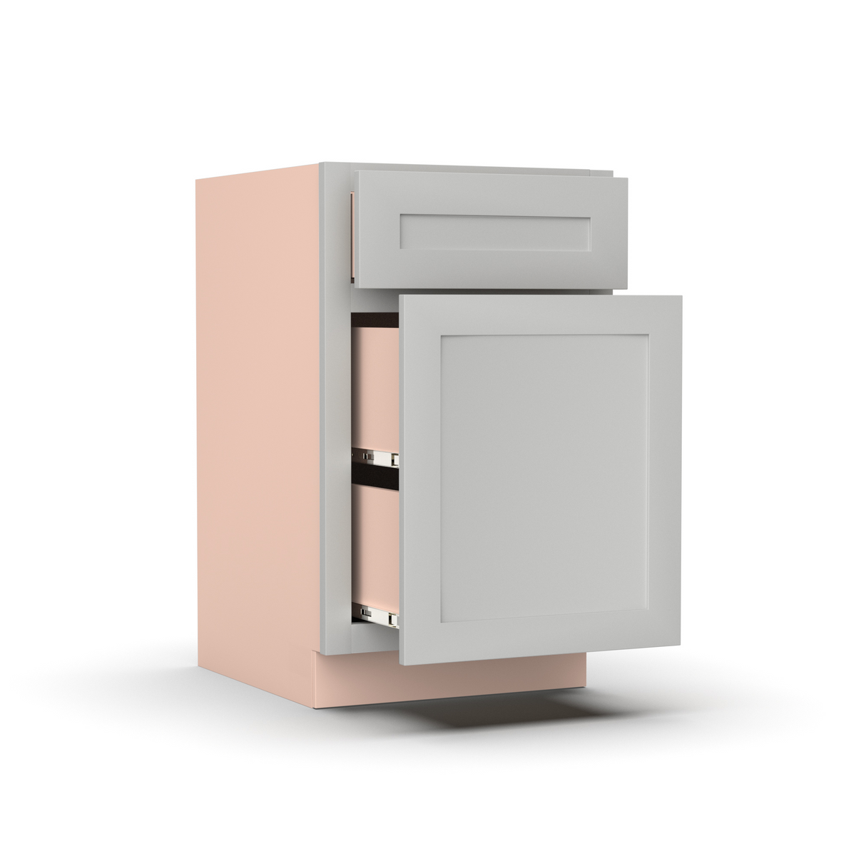 Liberty Shaker Ashen - 18 Inch Waste Basket Base Cabinet - 18" Width x 34.5" Height x 24" Depth