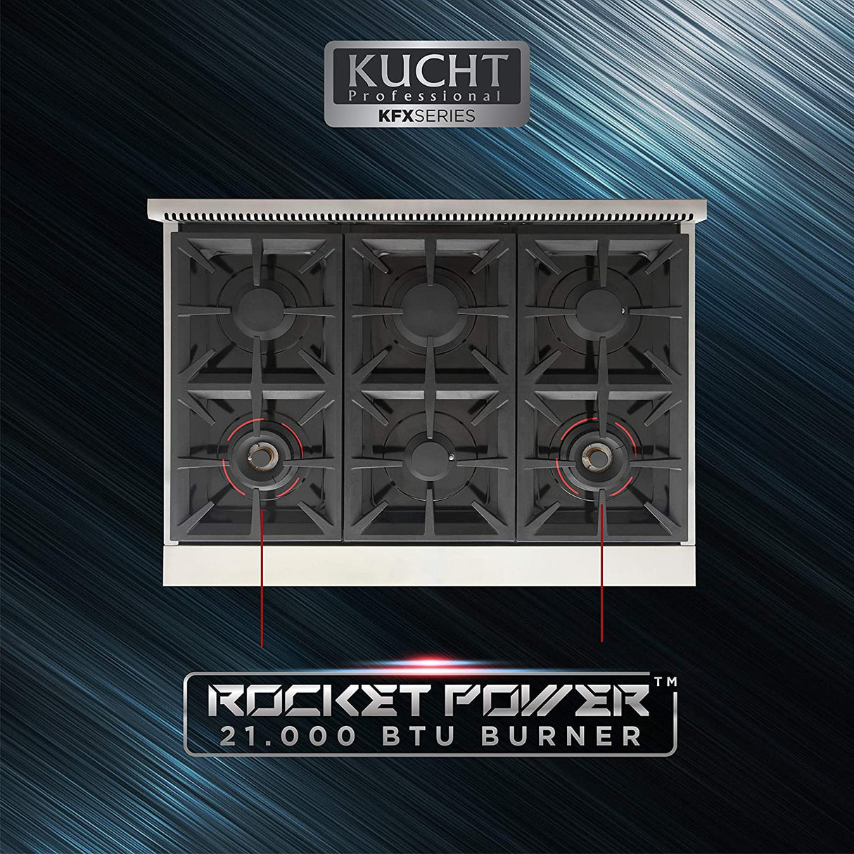 KUCHT Professional 36 in. Propane Gas Range Top with Sealed Burners in Stainless Steel