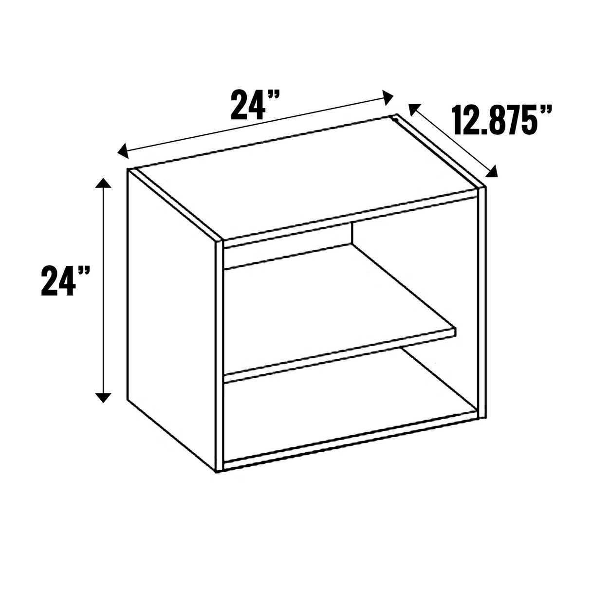 Negro Gloss - Open Cubby - 24” High Wall - 24 Inch Height x 24 Inch Width x 12.88 Inch Depth - M10-CBW2424