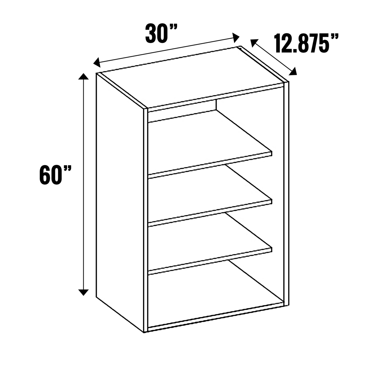Anniversary Oak Textured - Open Cubby - 60” High Wall - 60 Inch Height x 30 Inch Width x 12.88 Inch Depth - M06-CBW3060
