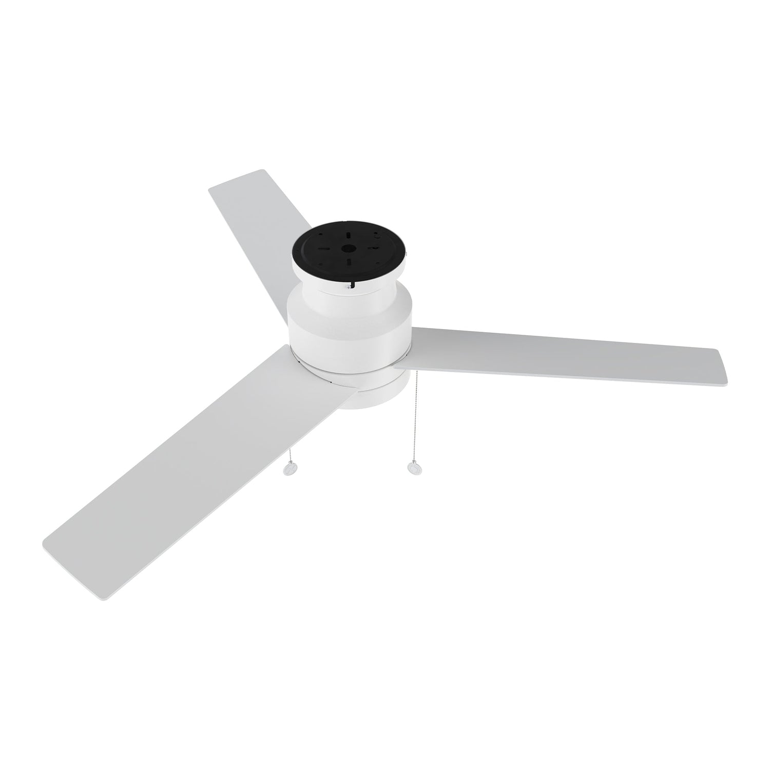 ASCOTT 52 inch 3-Blade Flush Mount Ceiling Fan with LED Light & Pull Chain