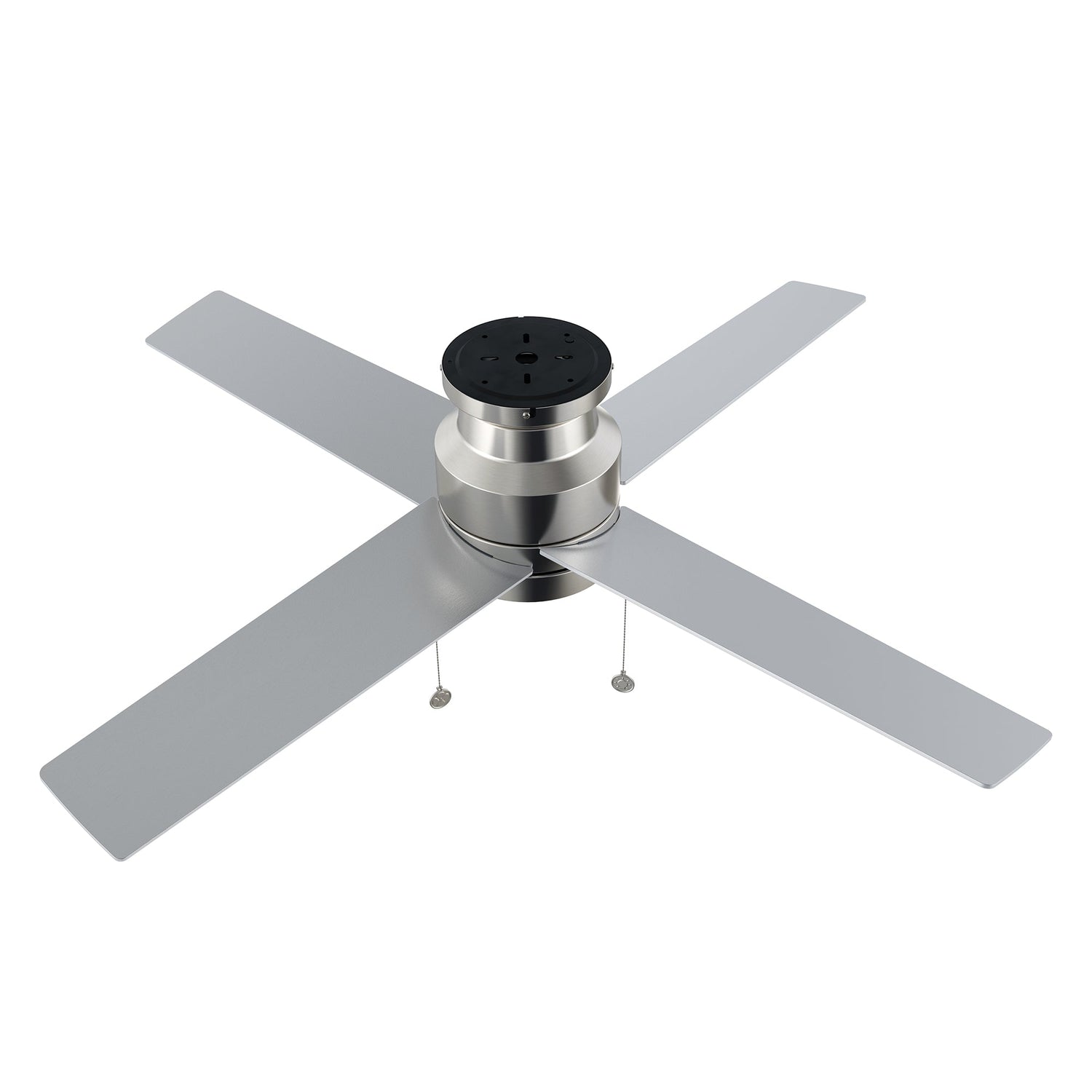 ASCOTT 52 inch 4-Blade Flush Mount Ceiling Fan with LED Light & Pull Chain