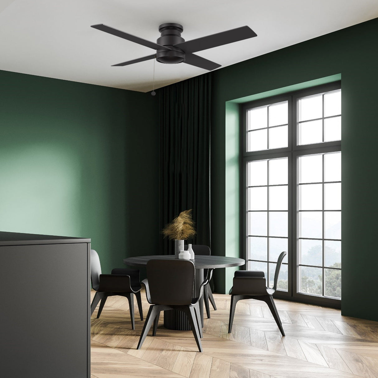 ASCOTT 52 In 4 Blade Smart Ceiling Fan Without LED Lights With Pull Chain