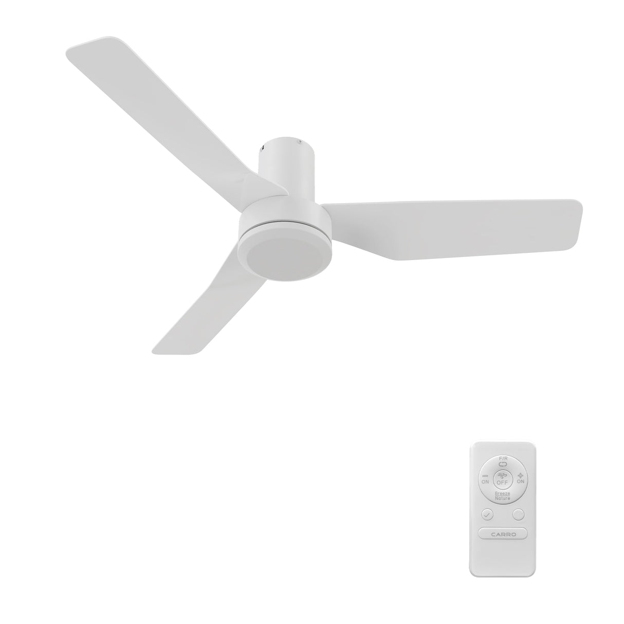 CAERUS 44 In 3 Blade Smart Ceiling Fan Without LED Lights With Remote Control