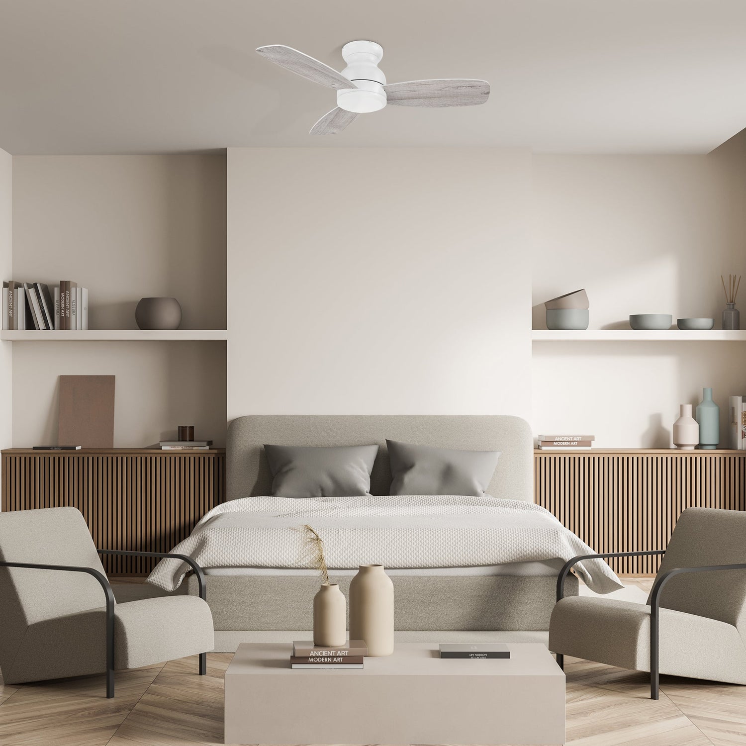 STANLEY 44 In 3 Blade Smart Ceiling Fan Without  LED  Lights With Remote