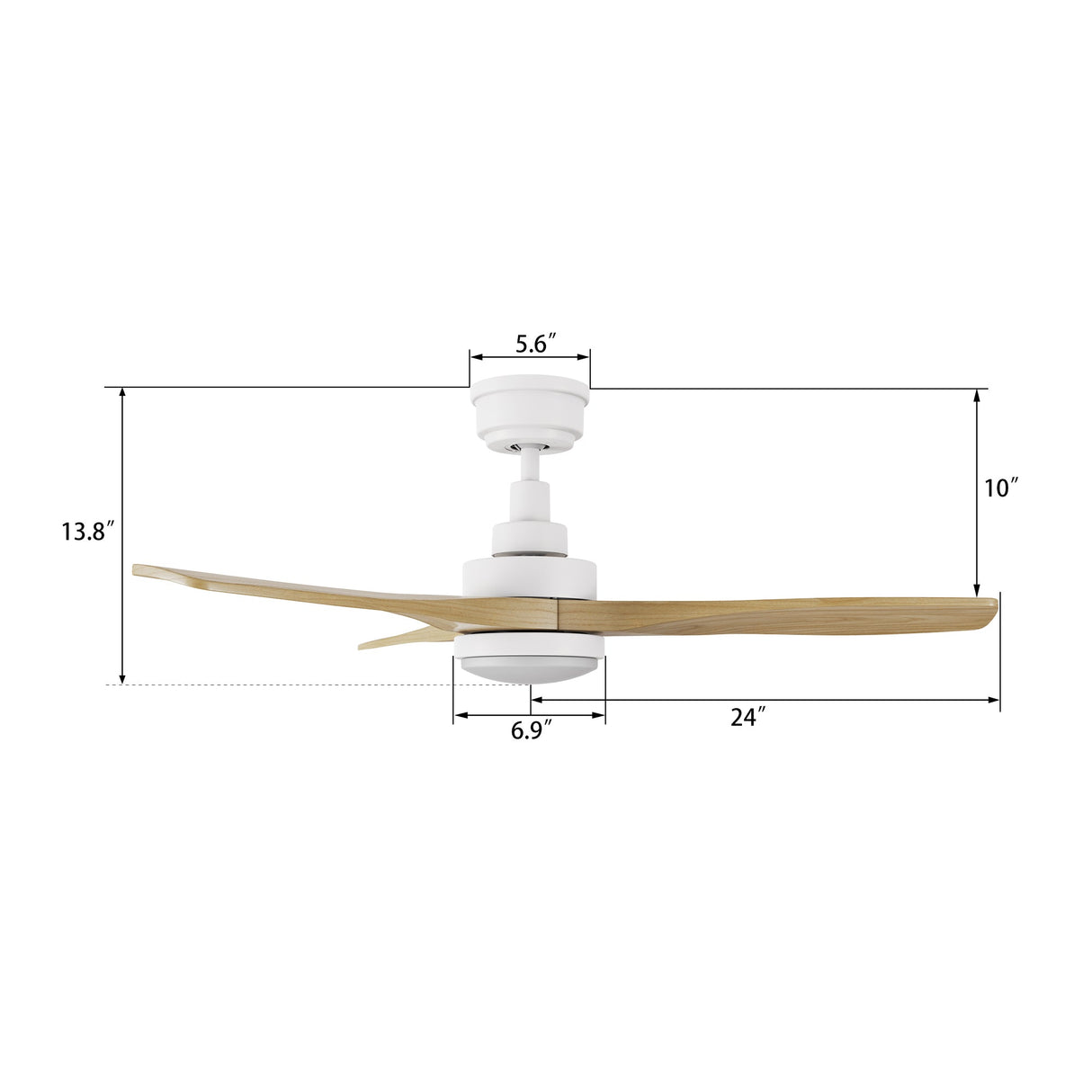BONELLI 48 In 3 Blade Smart Ceiling Fan With Integrated LED Lights With Remote Control