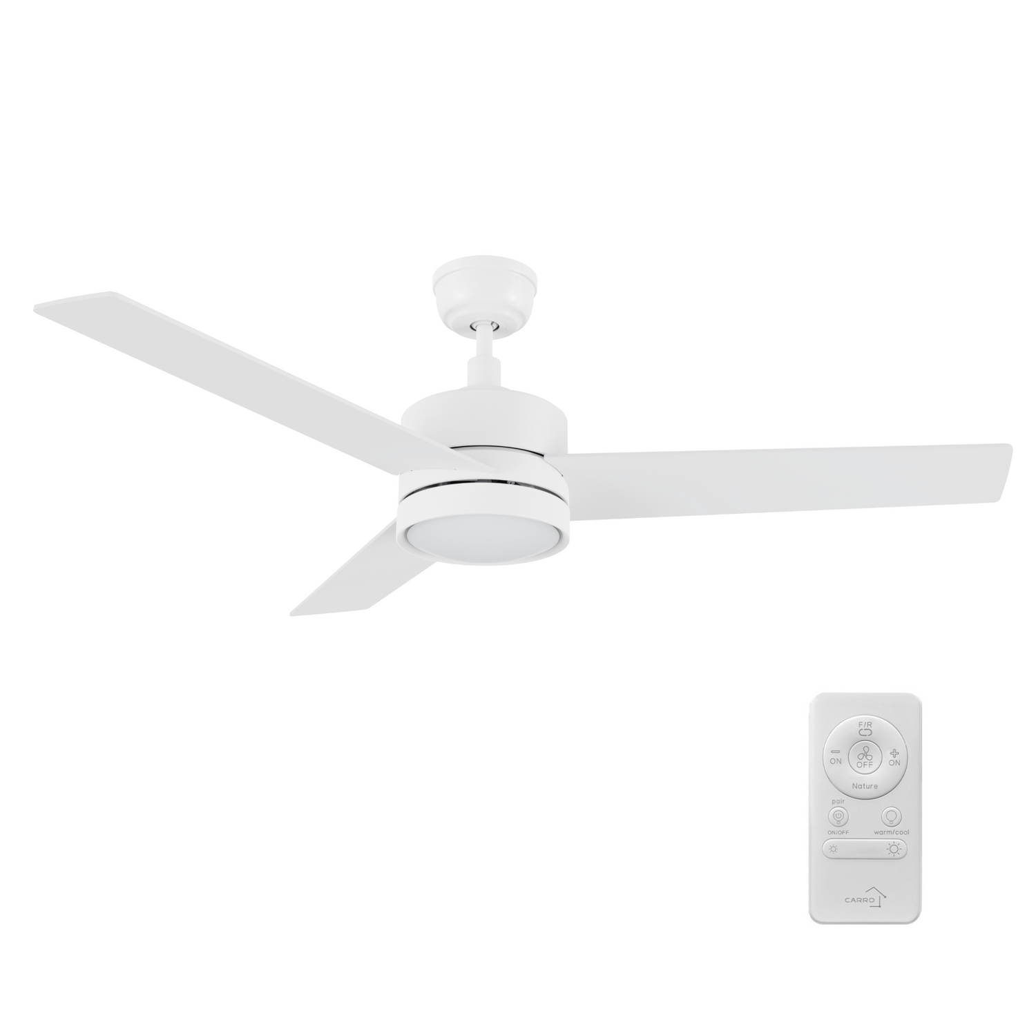 SANTANA 52 In 3 Blade Smart Ceiling Fan With Integrated LED Lights With Remote