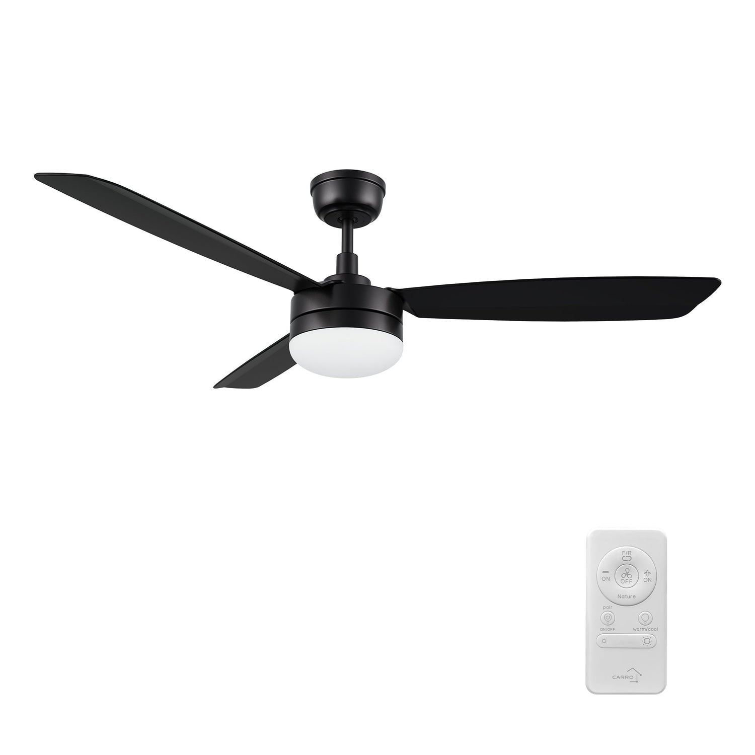 VARA 52 In 3 Blade Smart Ceiling Fan With Integrated LED Lights With Remote