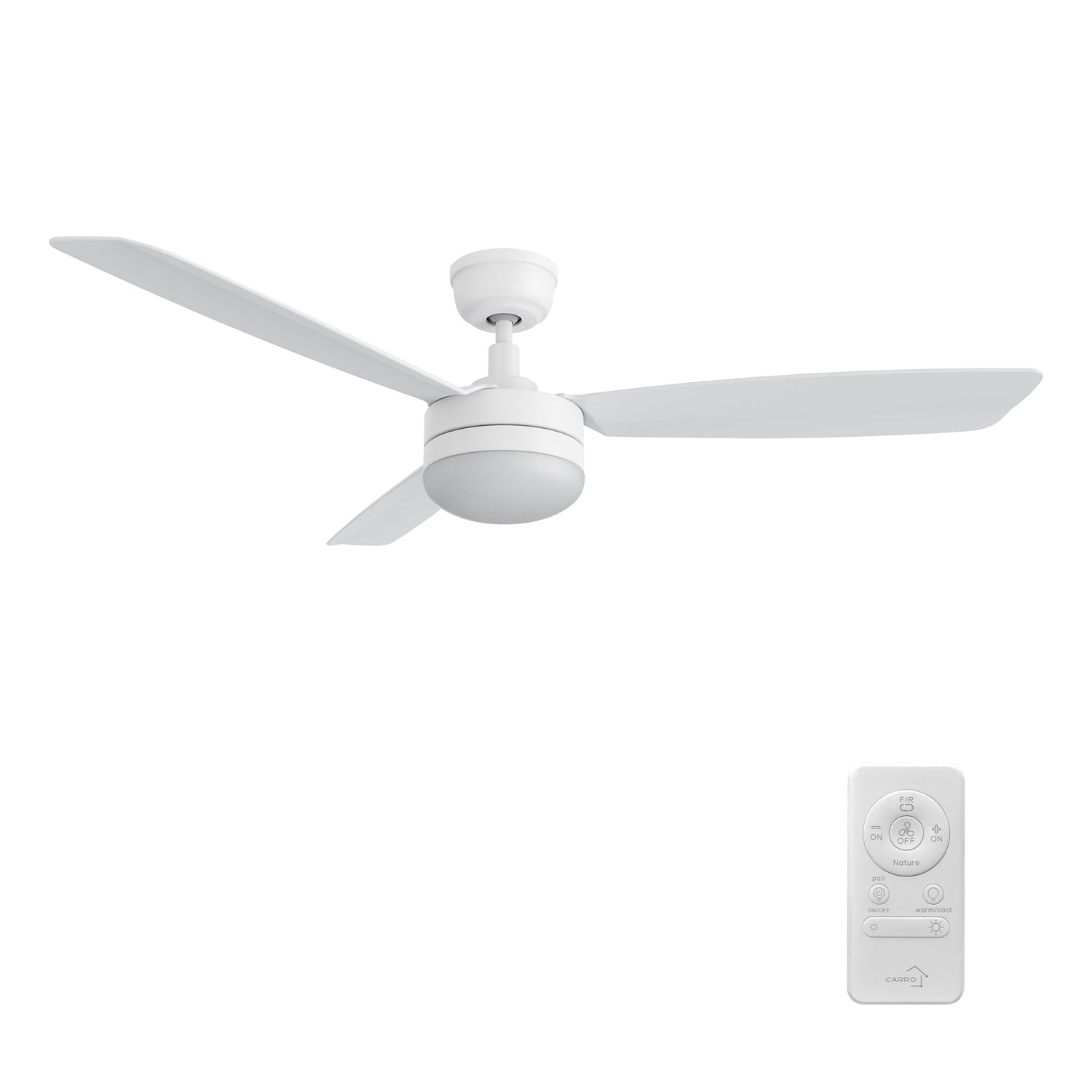 VARA 52 In 3 Blade Smart Ceiling Fan With Integrated LED Lights With Remote