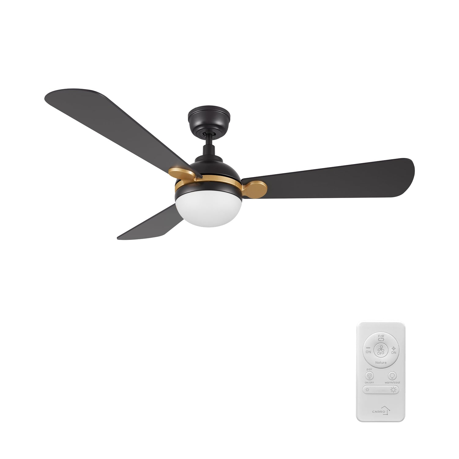 ZEPHYR 52 In 3 Blade Smart Ceiling Fan With Integrated LED Lights With Remote Control