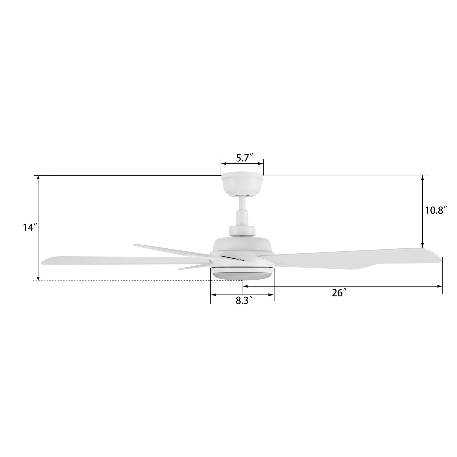 TRYTON 52 In 5 Blade Smart Ceiling Fan With Integrated LED Lights With Google Home