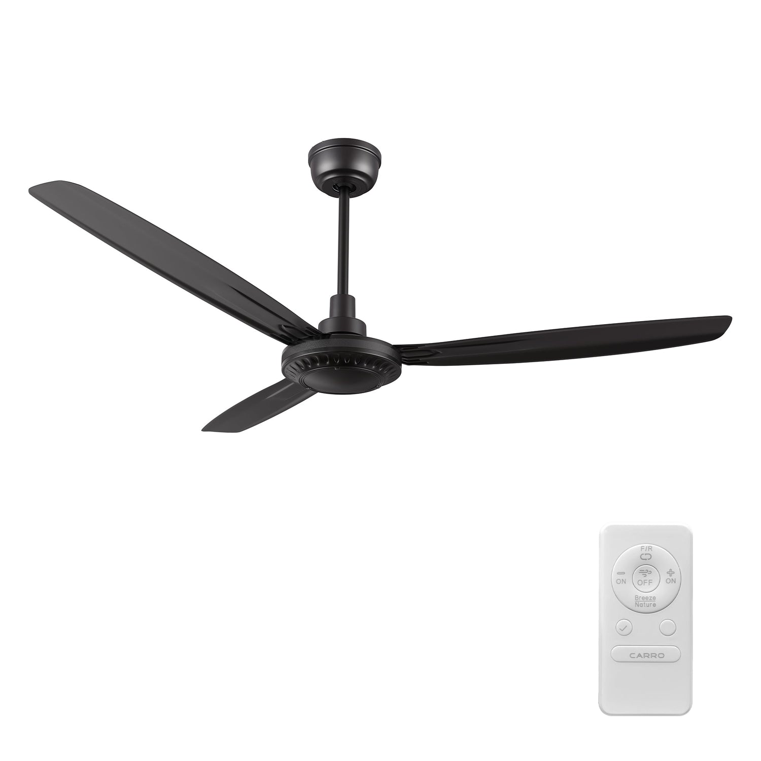 Oberon 56 Inch 3 Blade No Light Ceiling Fan With Remote