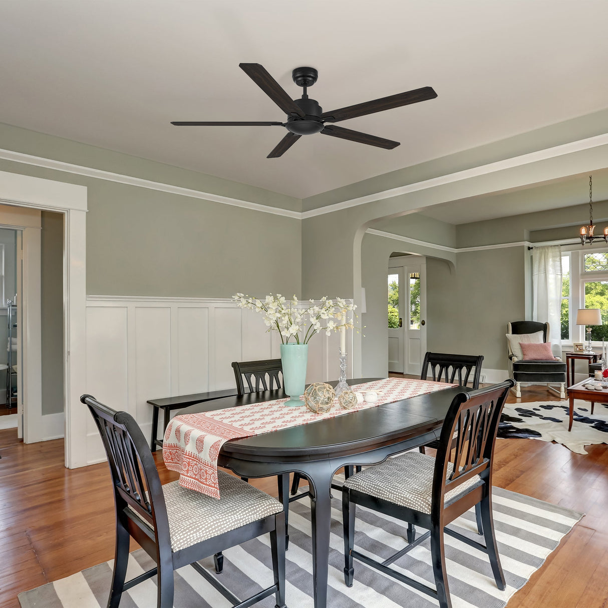 DUNKIRK 60 In 5 Blade Smart Ceiling Fan Without LED Lights With Remote Control