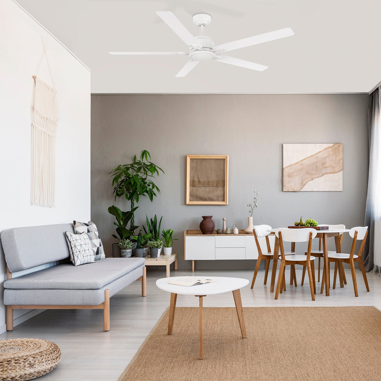 DUNKIRK 60 In 5 Blade Smart Ceiling Fan Without LED Lights With Remote Control