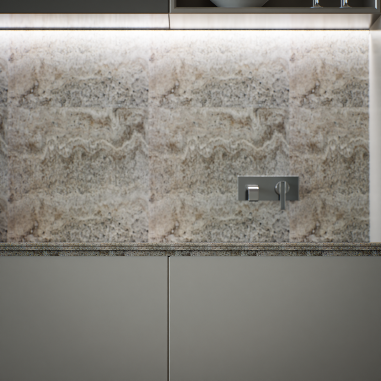 2 x 12 in Silver Ash Honed Travertine Chairrail