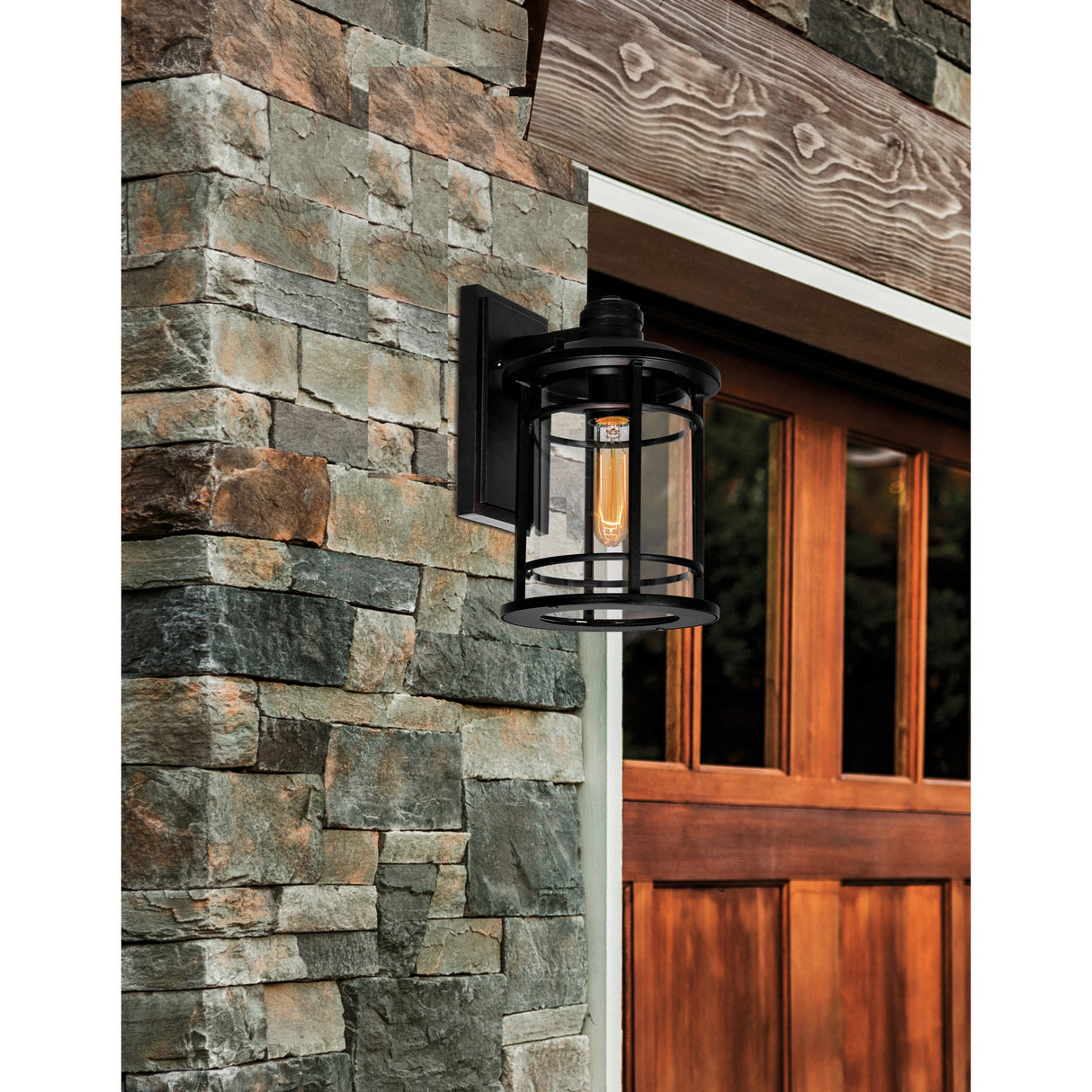 Belmont 1 Light Black Outdoor Wall Lantern