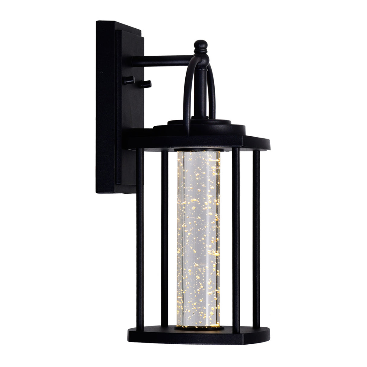 Greenwood LED Black Outdoor Wall Lantern 14 Inch