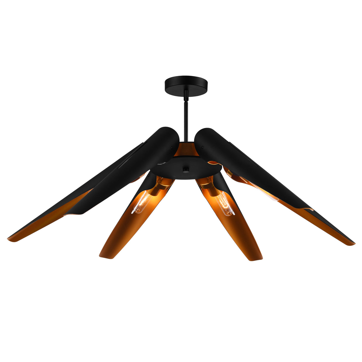 Amar 6 Light Matte Black Chandelier
