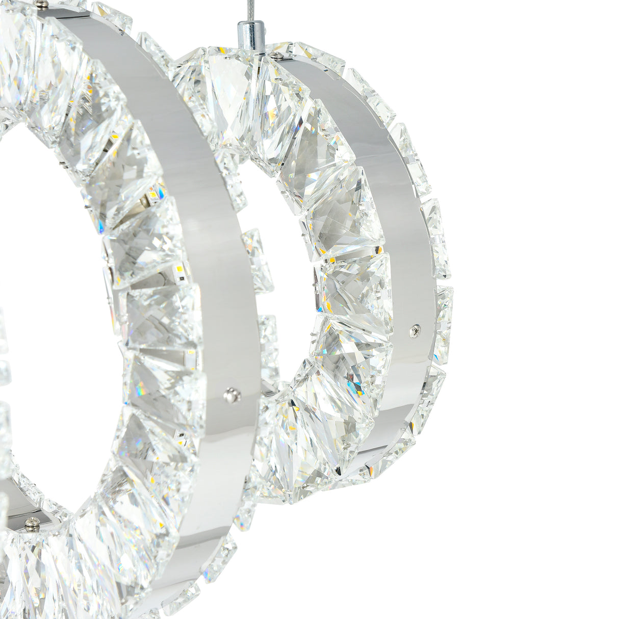 Celina Integrated LED 37in 7 Ring Chrome Chandelier