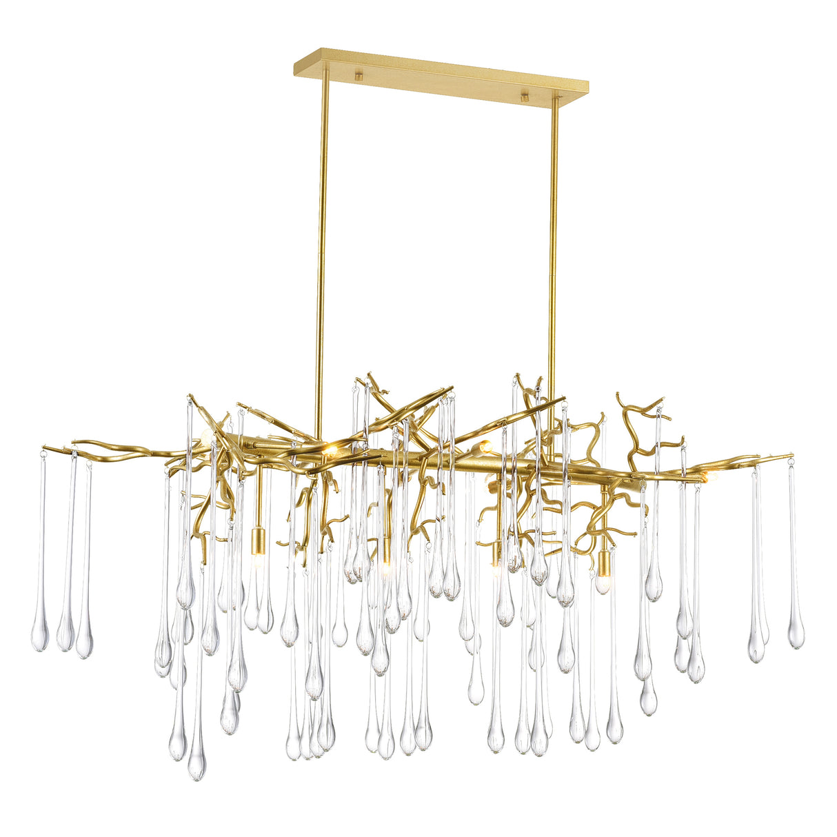 Anita 10 Light Gold Leaf Chandelier
