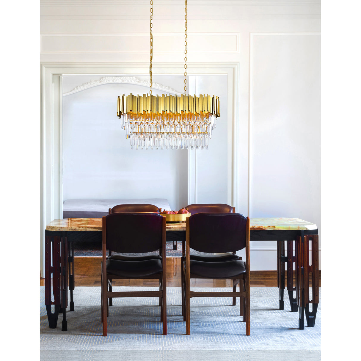 Deco 9 Light Medallion Gold Pool Table Light