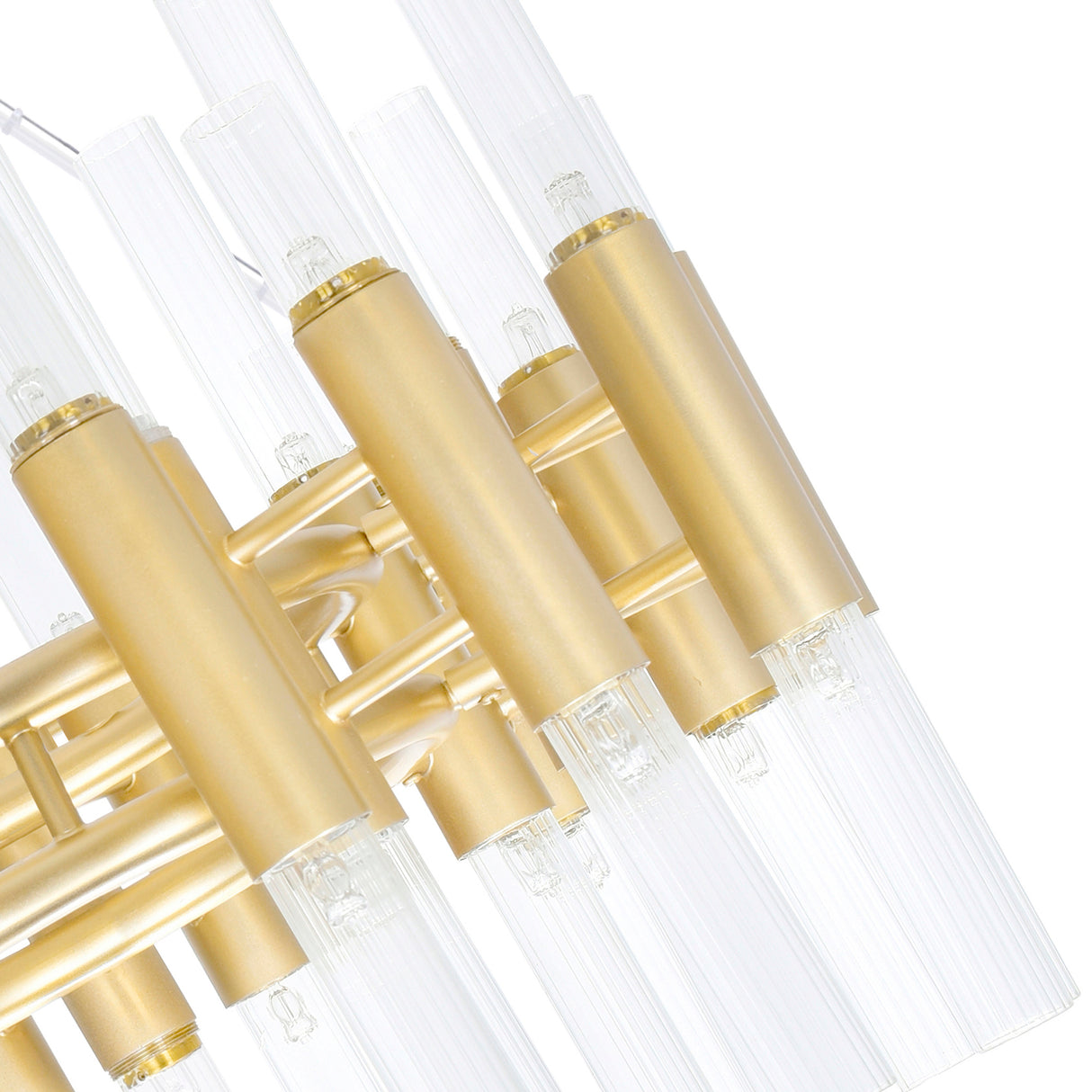 Orgue 123 Light 32in Satin Gold Chandelier