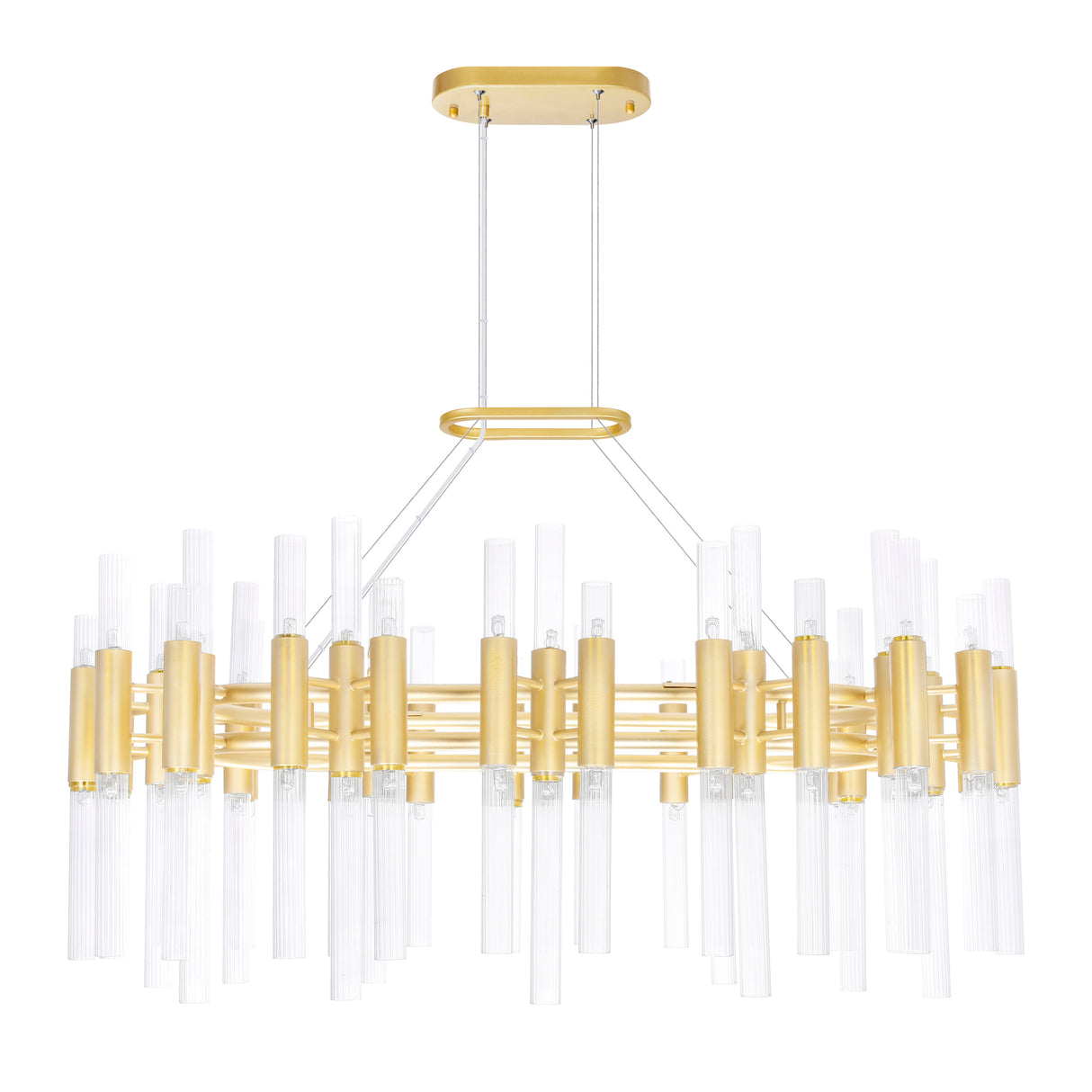 Orgue 72 Light 39in Satin Gold Chandelier