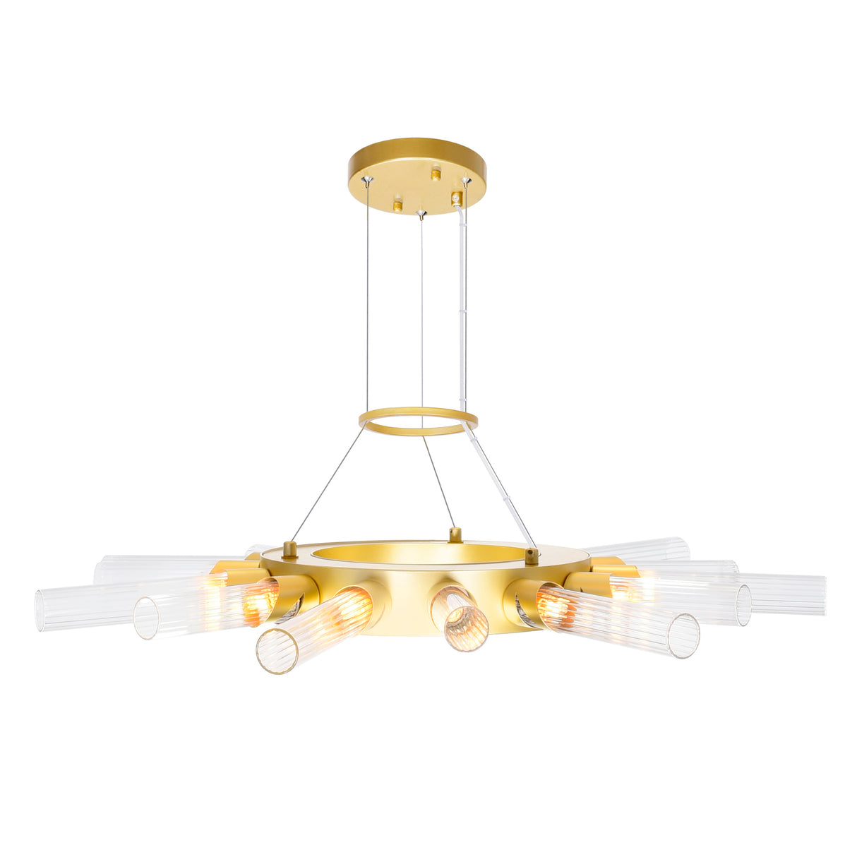 Collar 14 Light Chandelier With Satin Gold Finish