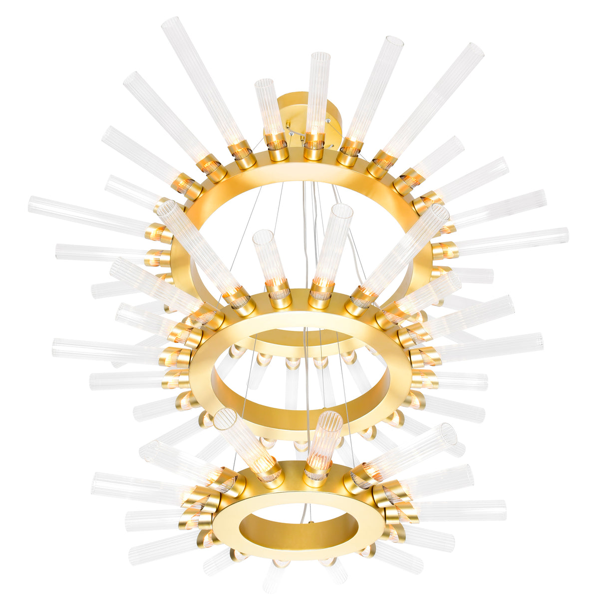 Collar 63 Light Chandelier With Satin Gold Finish