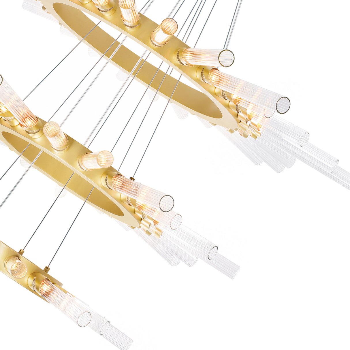 Collar 63 Light Chandelier With Satin Gold Finish
