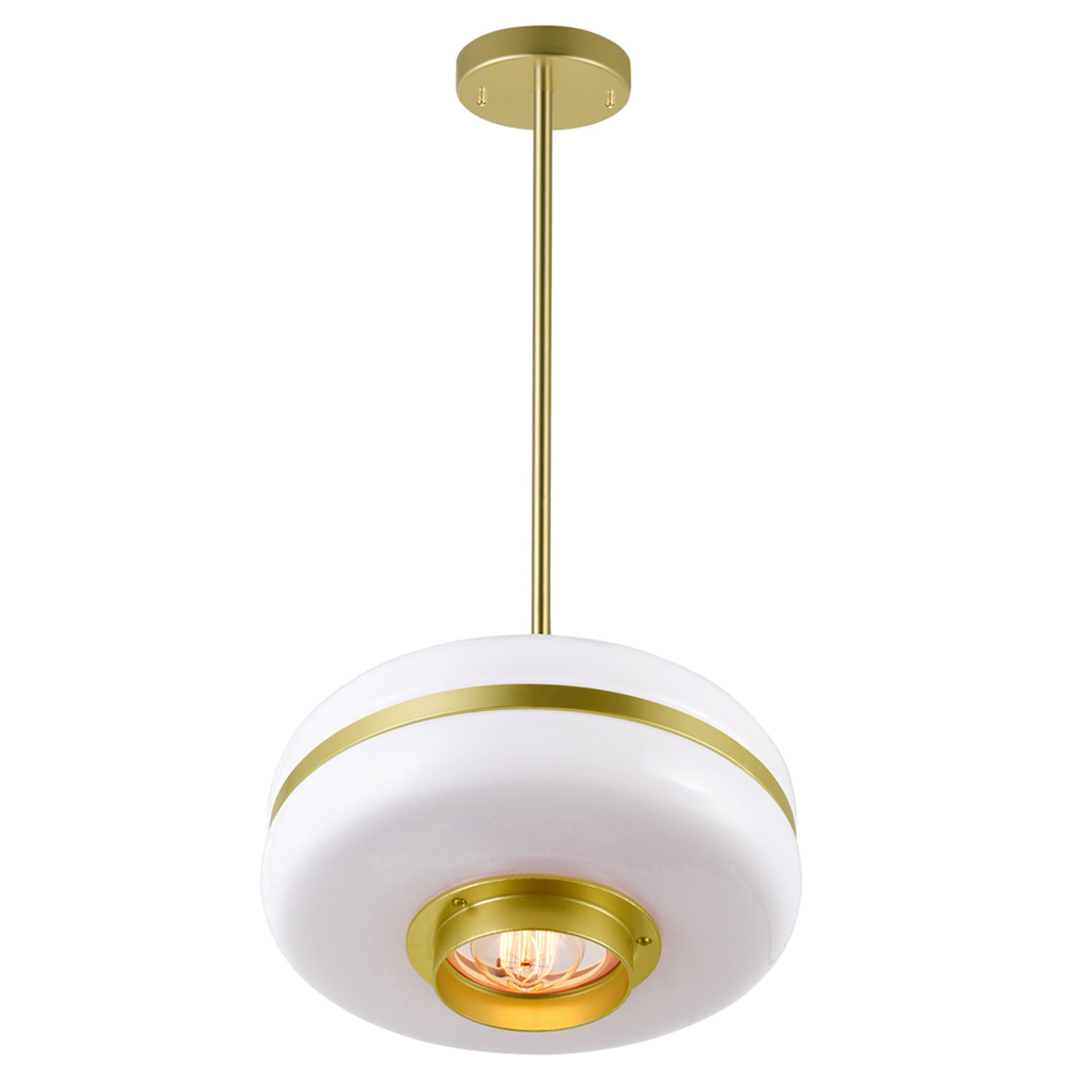 Elementary 1 Light Down Pendant With Pearl Gold Finish