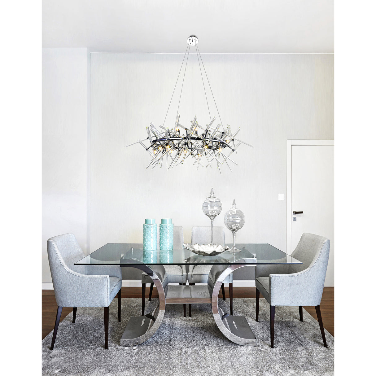 Icicle 12 Light 43in Chrome Chandelier
