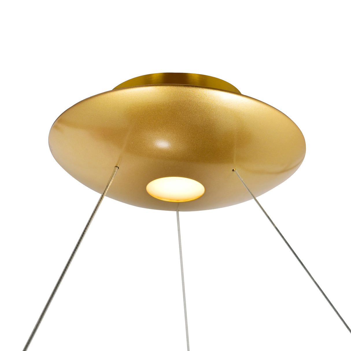 Deux Lunes Integrated LED 20in Sun Gold & Black Chandelier