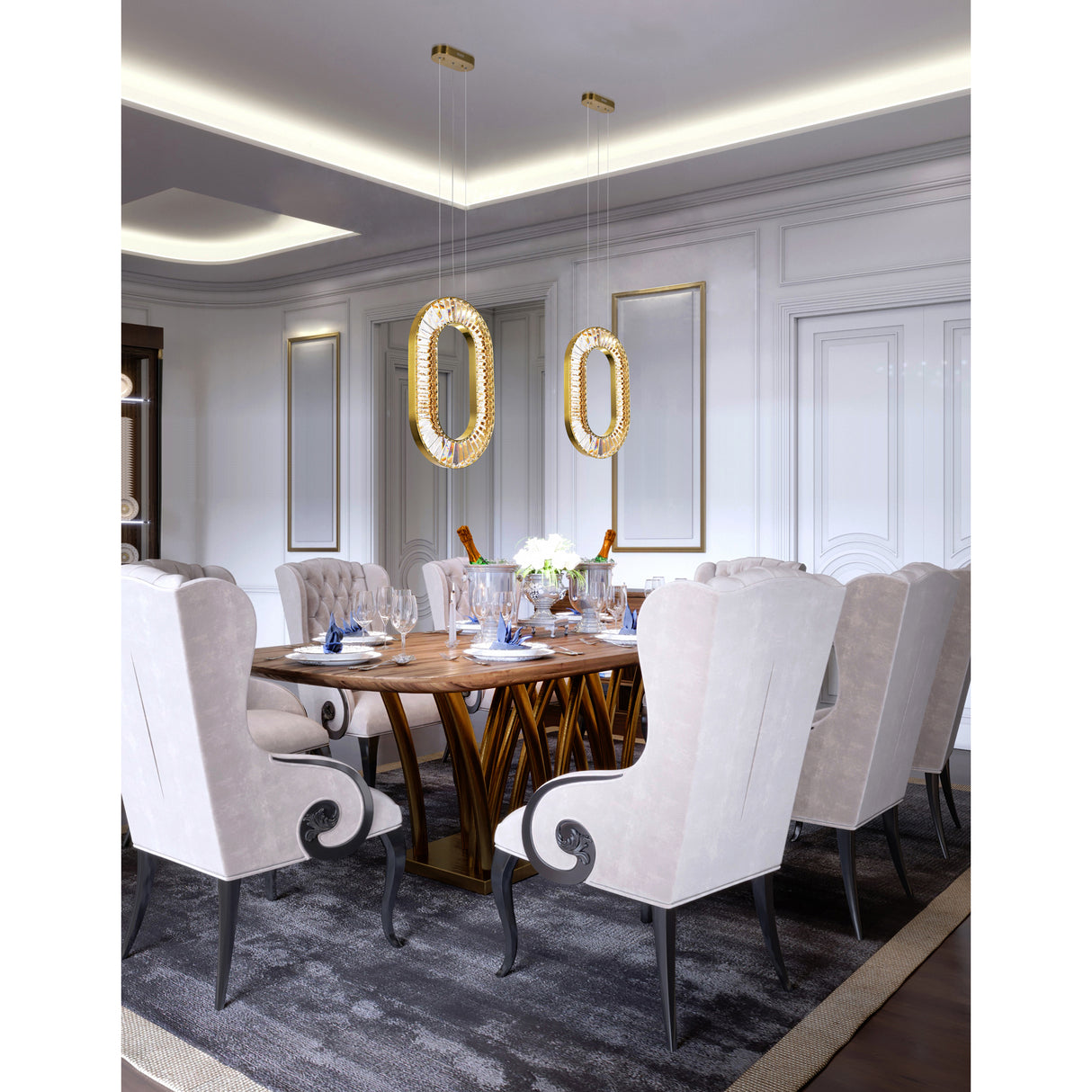 Bjoux LED Chandelier With Sun Gold Finish