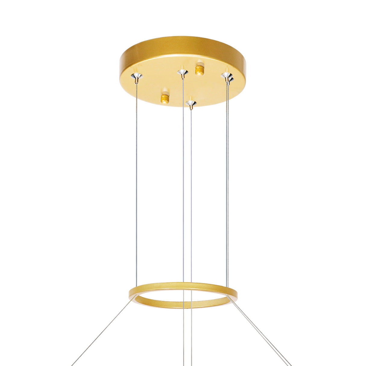 Guadiana Integrated LED 32in Satin Gold Chandelier with Handcrafted Glass