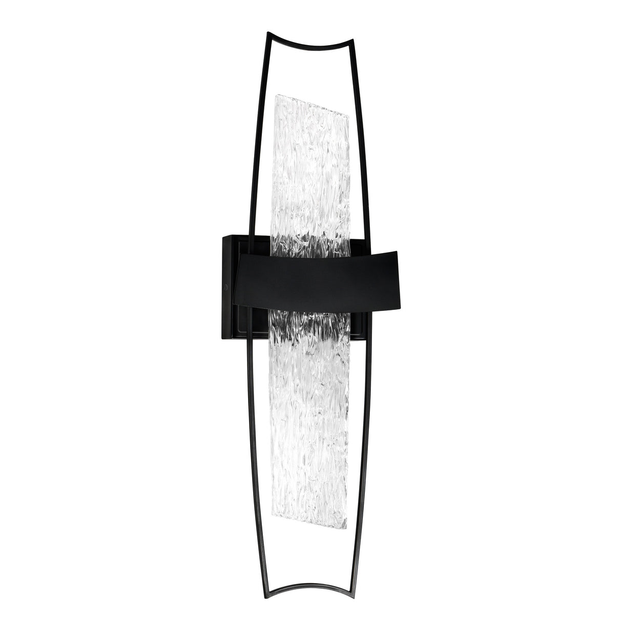 Guadiana Integrated LED 8in Black Wall Light with Handcrafted Glass