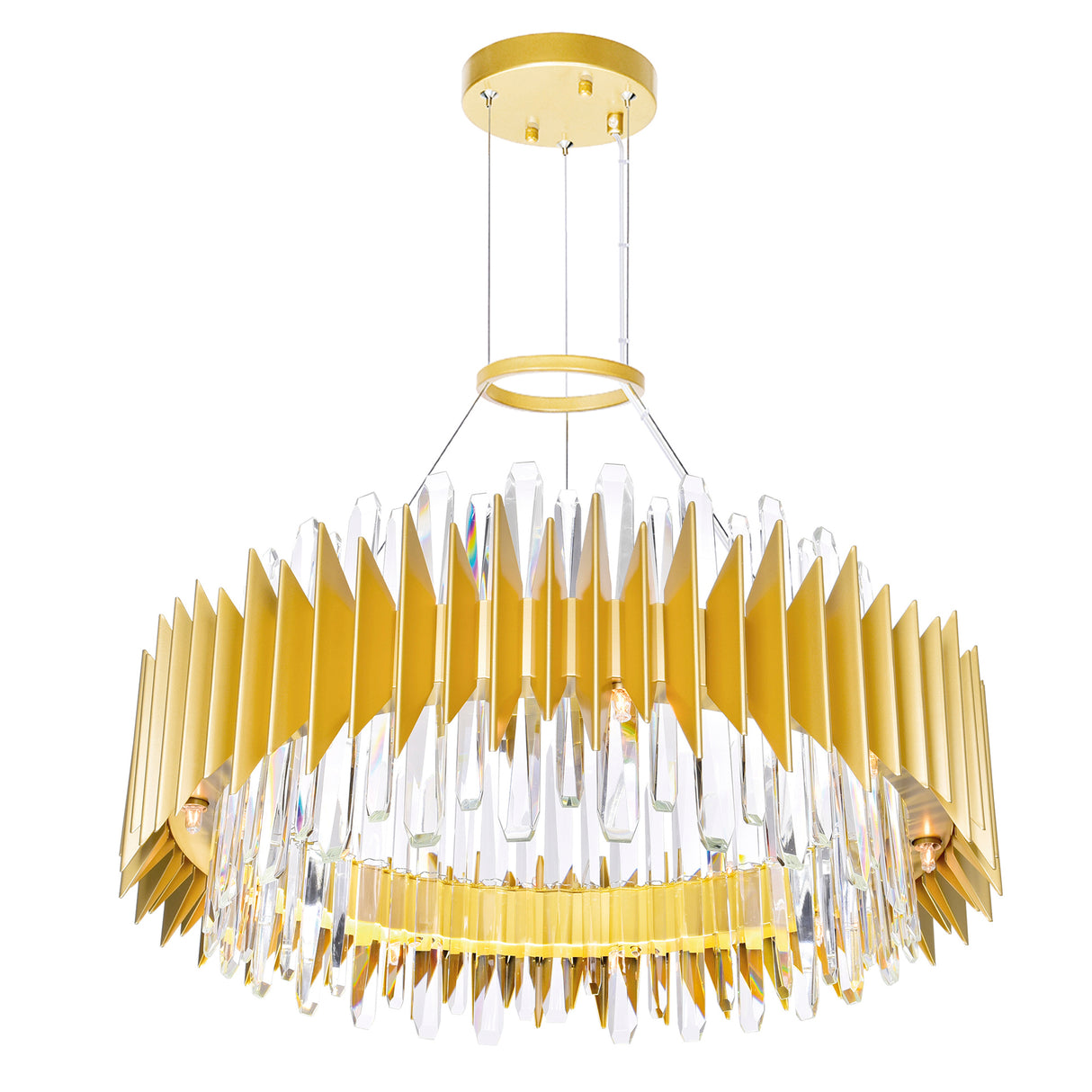 Cityscape 18 Light 28in Satin Gold Chandelier