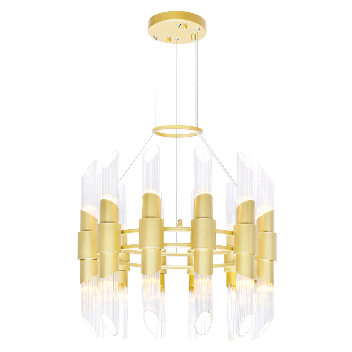 Croissant 24 Light Chandelier With Satin Gold Finish