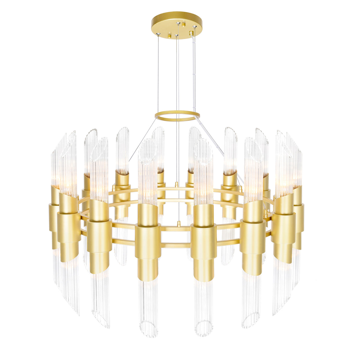 Croissant 32 Light Chandelier With Satin Gold Finish