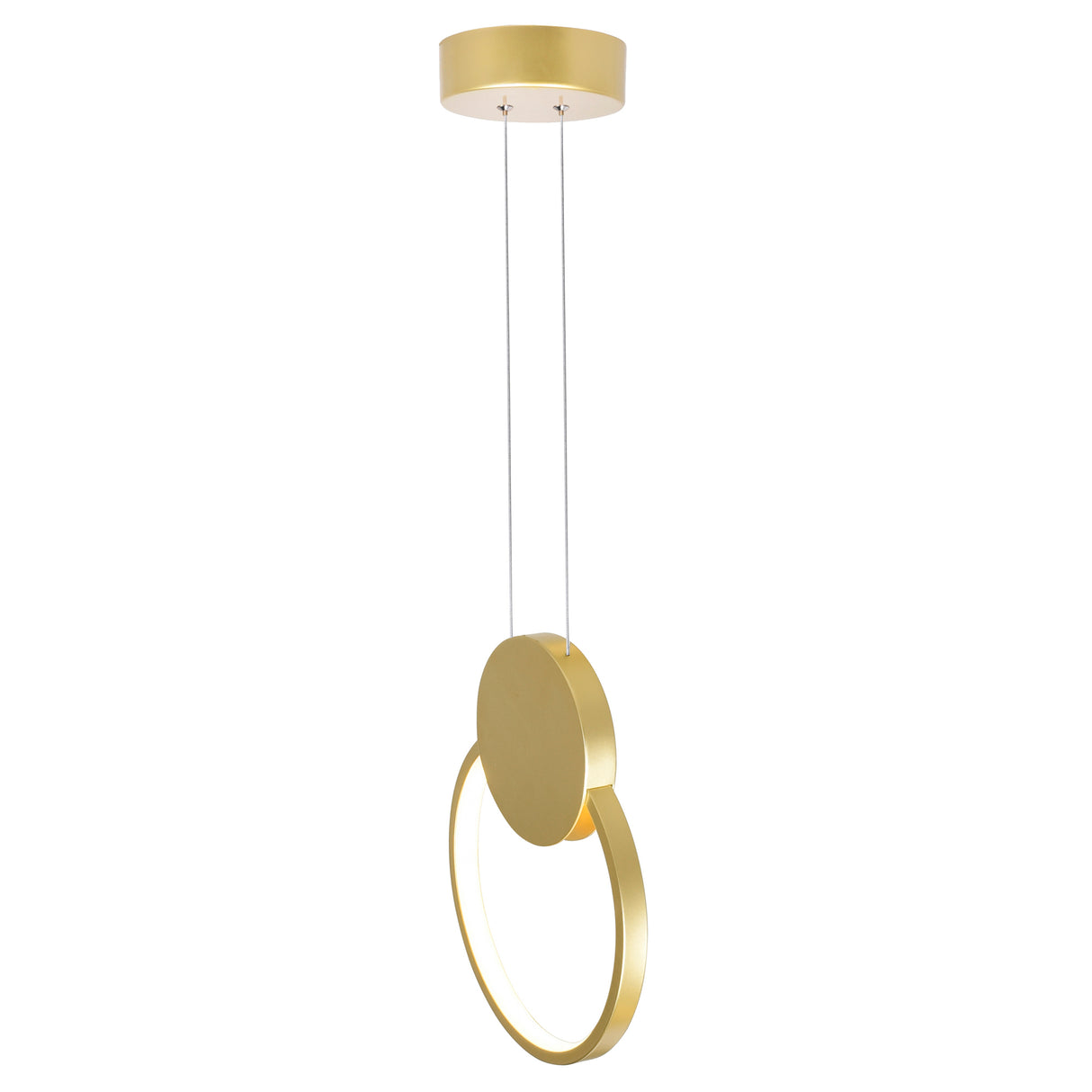 Pulley Integrated LED 8in Satin Gold Mini Pendant